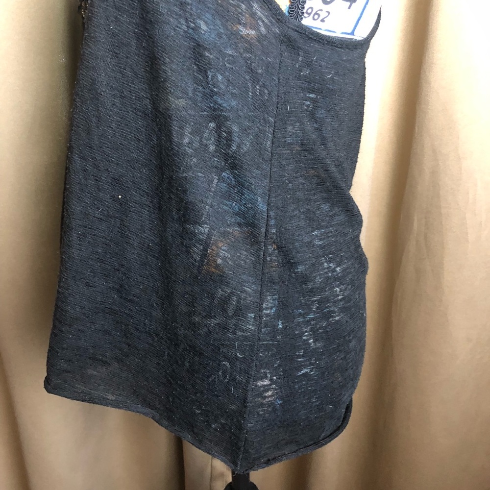 Free People Knit Noodle Strap Tank Top with Leaf Details - Picture 7 of 11